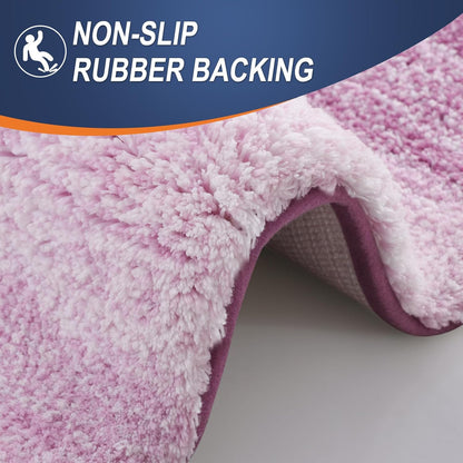 OLANLY Bath Rugs Mat - Extra Soft Microfiber, Quick Dry & Washable | 24x16, Pinkish-Purple