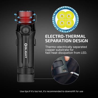 OLIGHT Seeker 4 Pro Rechargeable Flashlights, 4600 Lumens High Powerful Bright Light with USB C Holster, Waterproof IPX8 for Emergencies, Camping, Searching (Matte Black Cool White)