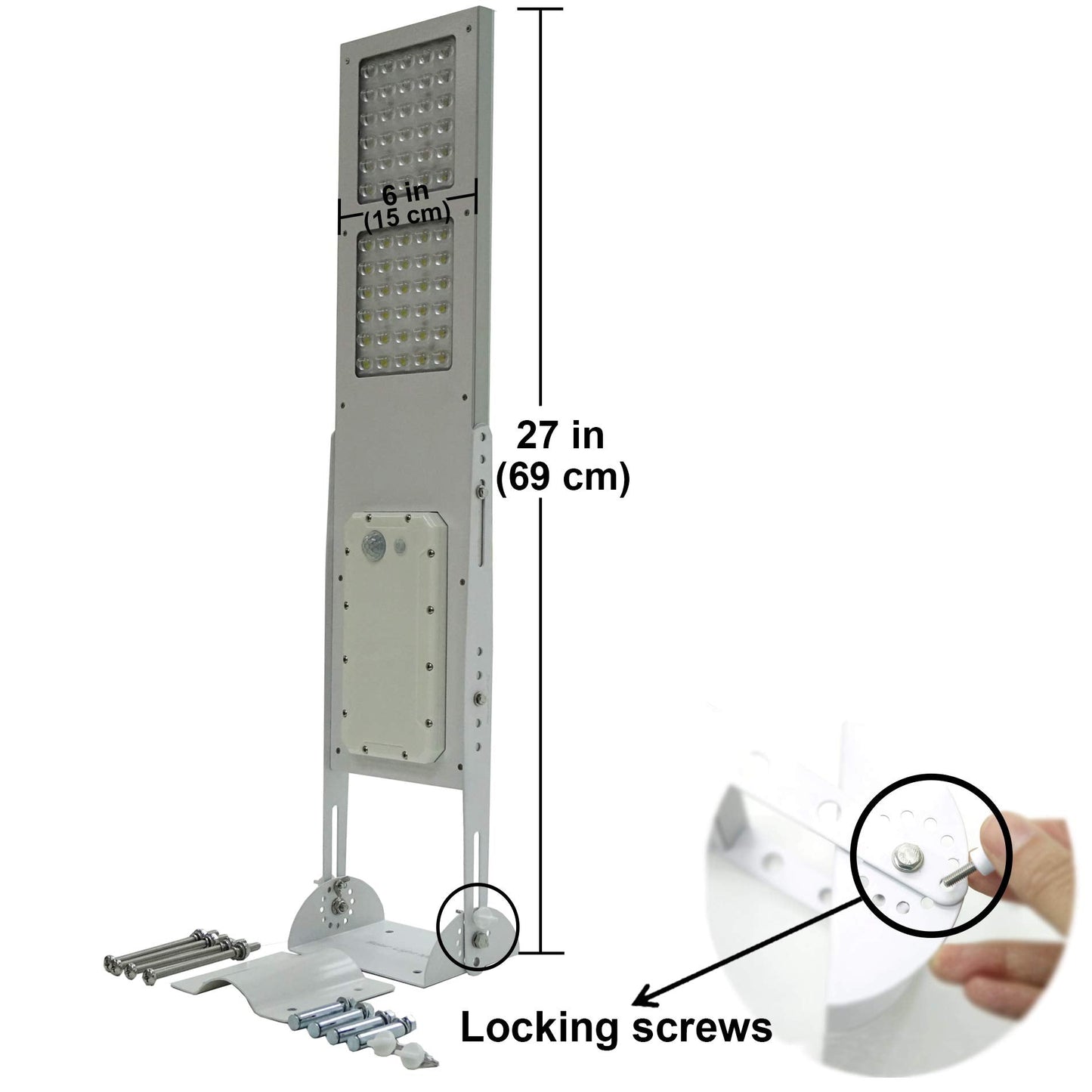 BETA 3000X Solar Street Light, Motion Sensor Outdoor Dusk to Dawn, Barn Parking Lot Driveway, Fit Max Pole Diameter 3" Cool White