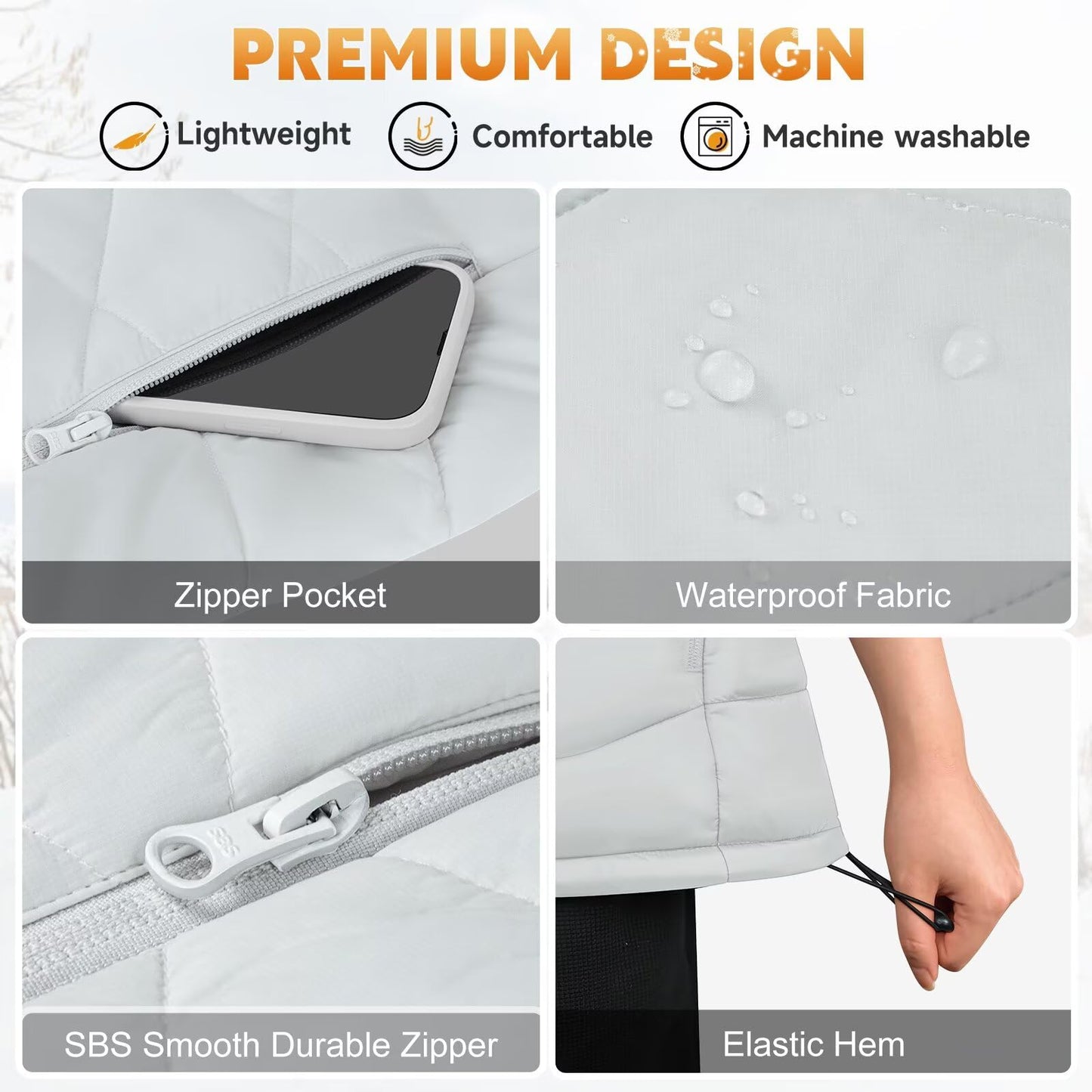 KOVNLO Heated Vest for Women With Battery Pack Included, Smart Button with Light-out Design, Electric Heated Jackets