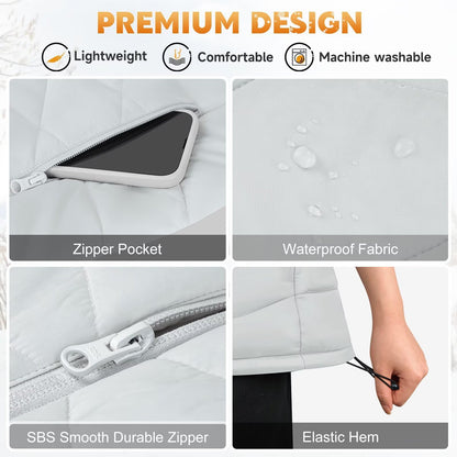 KOVNLO Heated Vest for Women With Battery Pack Included, Smart Button with Light-out Design, Electric Heated Jackets