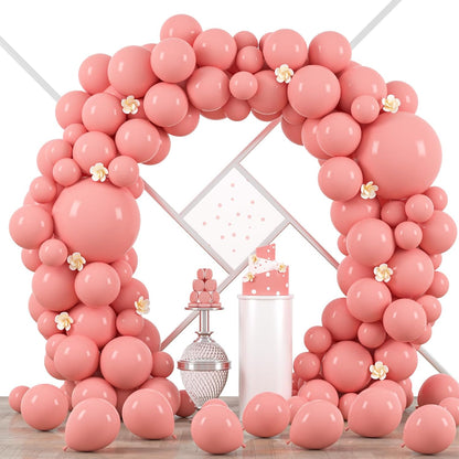 Voircoloria 90-Pack Retro Pink Balloons - Versatile Sizes for Graduation, Weddings & Parties | 18/12/10/5 Inch