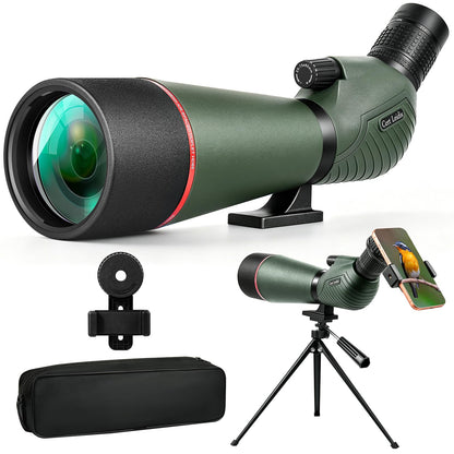 Cert Leidis 25-75x85 HD Spotting Scope with Phone Adapter & Tripod & Portable Carrying Bag - Fully Multi-Coated & BAK4 Prism, Waterproof Spotter Scope for Birding,Wildlife Viewing,Outdoor Observation