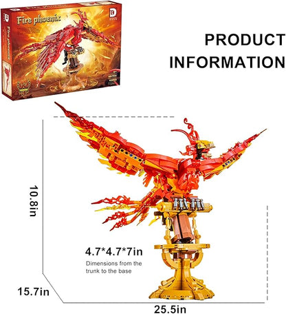 Magic Fire Phoenix Set Compatible with Lego 938PCS Fire Phoenix Toy Collection Model for Adults Christmas Birthday Gift for Kids Boys Girls