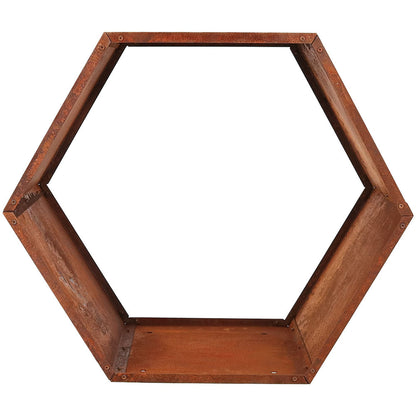 Sunnydaze Outdoor Firewood Rack - Rustic Fire Wood Holder - Sturdy Hexagon Log Holder - Steel Log Rack for Outdoor Firewood Storage
