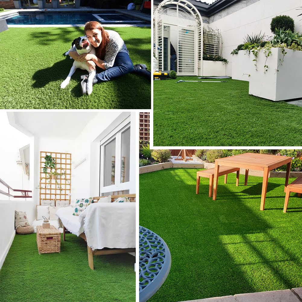 LITA Thick Artificial Grass Turf 7x15FT, 1.77 Inch Realistic Fake Grass Rug with Drainage, Customizable with Extra Large Size, Perfect for Indoor and Outdoor Use, Synthetic Grass Mat for Dogs