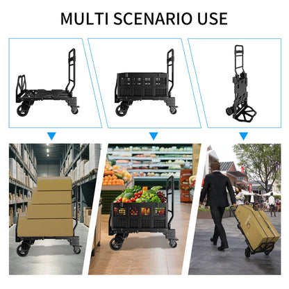 Discounted Combination of 2-in-1 Folding Hand Truck and Folding Storage Box.