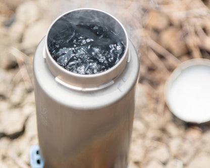 Keith Titanium Ti3070 Nesting Camp Set - Ultralight Plastic-Free Titanium Bottle, Mug & Wood Stove with Canvas Carry Bag - Durable, Portable, and Eco-Friendly for Camping, Hiking & Outdoor Adventures