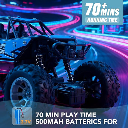 NXD RC Truck 1:18 Remote Control Car with Spray &amp Light 4WD All Terrain Off-Road Monster Truck Toys 2.4 GHz RC Cars for Kids Age 6 7 8 9 10 11 12 Gift for Boys Girls (Blue)