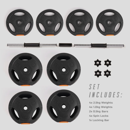 Phoenix Fitness Dumbbells Weight Set, Adjustable 2 in 1 Barbell Set for Exercise, Muscle and Strength Training