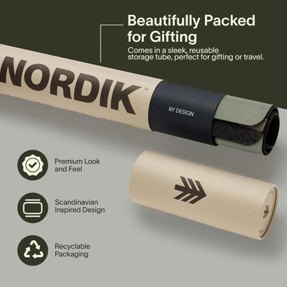 Nordik Felt and Leather Desk Mat - Willow Haze Sage - 35x17 Inch Felt and Vegan Leather Desk Blotter with Document Hideaway - Large Computer Mats for Desktop - Ideal Keyboard Mat for Office and Home