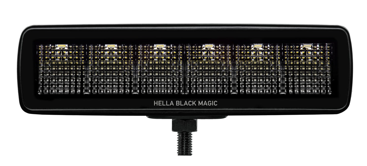 Hella 1FB 358 176-201 LED Headlight - Black Magic Mini Lightbar 6.2 Inches - 12/24 V - Mounting - Cable: 800 mm - Connector: Open Cable Ends