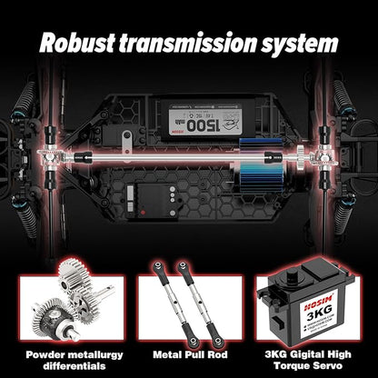 Hosim 1/10 RC Car for Adults &amp Boys 48+KMH Electric Remote Control Car High Speed Large RC Truck 4X4 Off-Road All Terrains Waterproof Monster Trucks Hobby RC Cars Toys Gifts for Boys 8-12