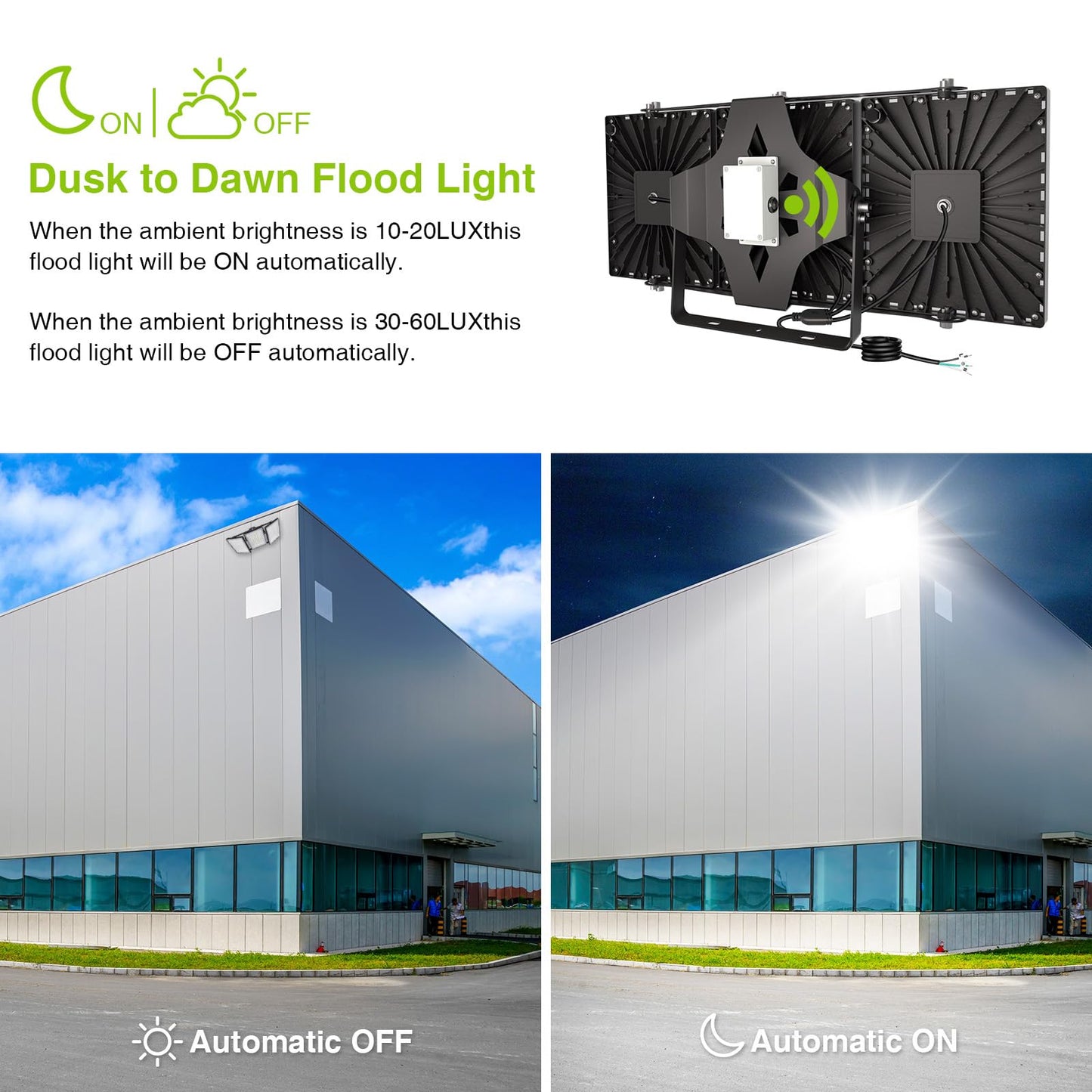 STASUN Flying Series Max - 600W 60,000ml Dusk to Dawn LED Flood Light, 6000K Super Bright Outdoor Lighting, IP66 Waterproof, Wide Angle, Stadium Light for Arena Court Parking Lot