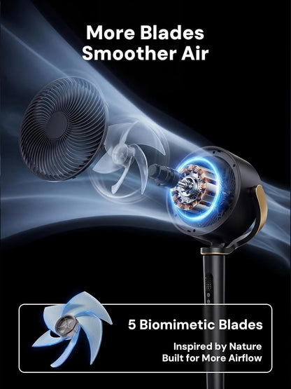 KEGIAN 38-46" Quiet Oscillating Standing Fan - 120° Rotation, 16 Speeds, Remote & Timer for Home/Office
