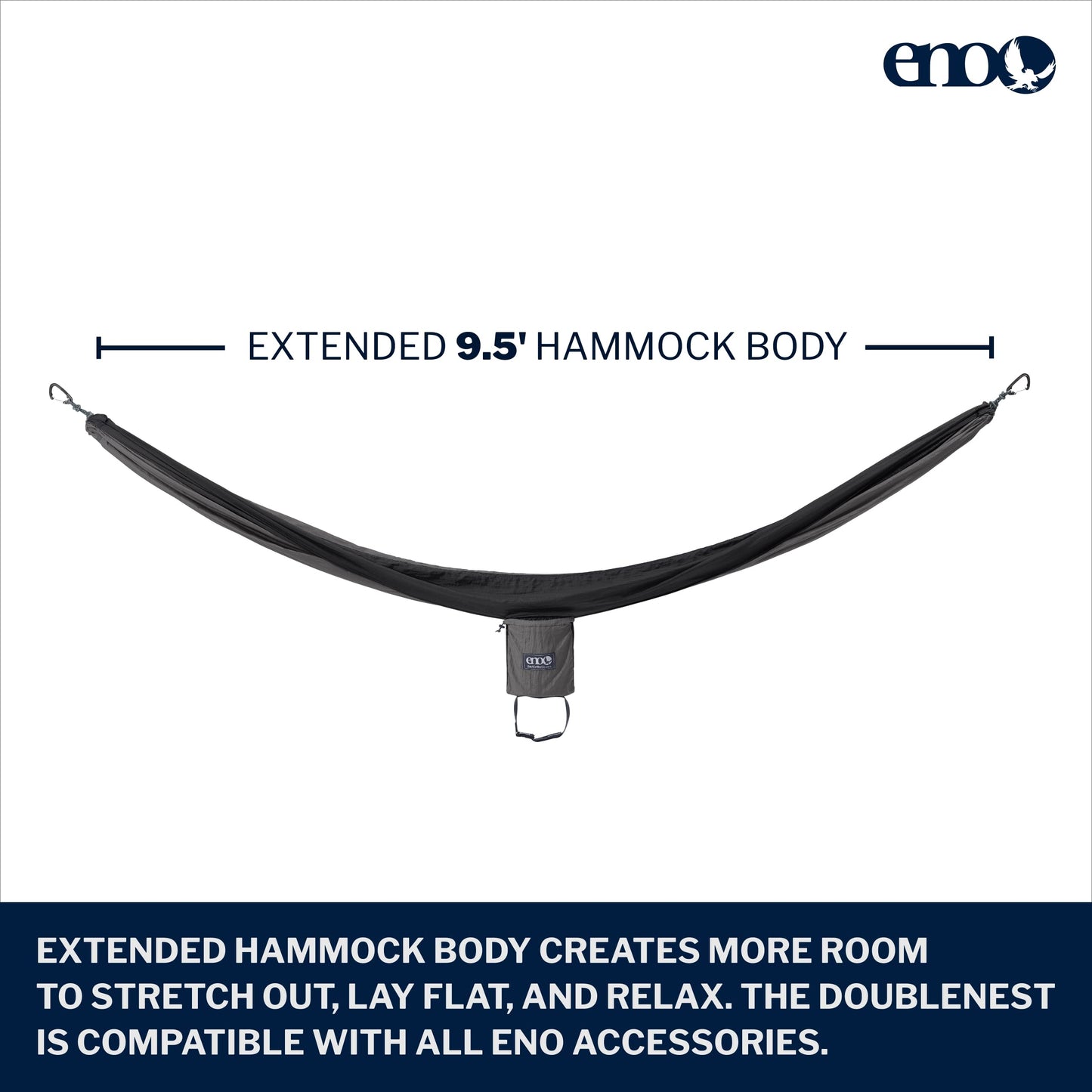 ENO Bundle, Includes The SingleNest Hammock & Atlas Suspension System, Lightweight, Durable Hammock with Straps for Camping, Hiking & Travel, Charcoal/Black