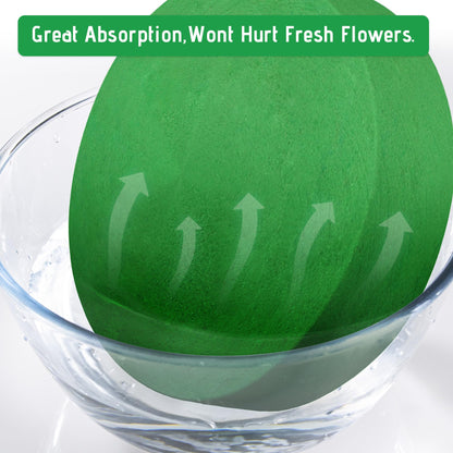 Max Shape 6 Pcs Floral Foam Round Blocks, Large Wet and Dry Green Foam for Artificial and Fresh Flower Arrangement,Flower Foam Blocks for Wedding Party Decorations (9.8 Inch)