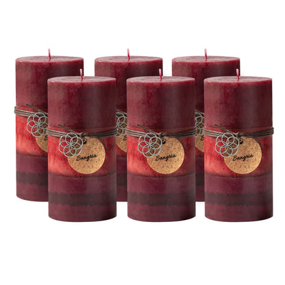 Royal Imports 3" x 6" Pillar Candles for Christmas Holiday Décor, Wedding & Home Decoration, Unscented, Dripless & Smokeless, Set of 6, Red Ombre Wax