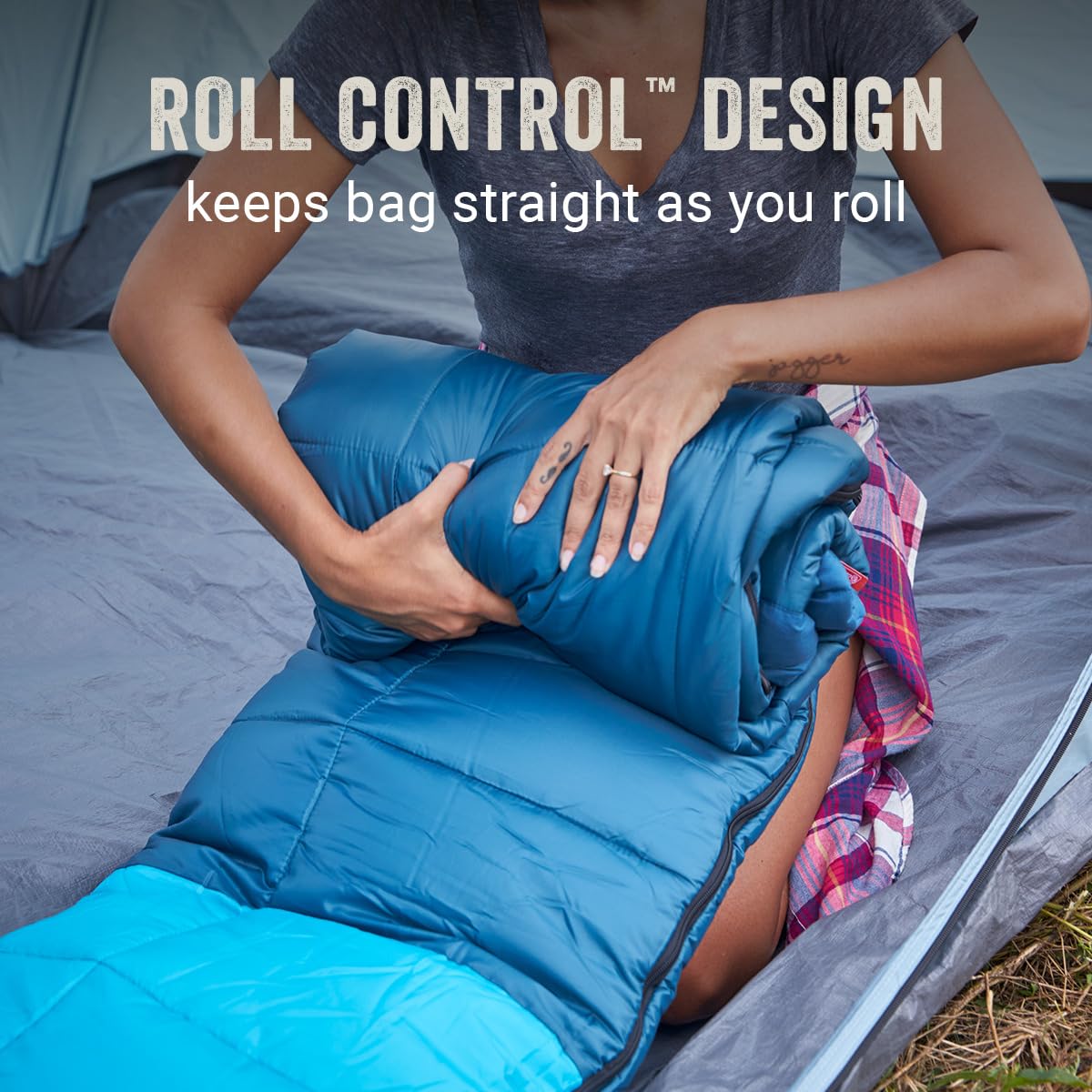 Coleman Kompact 20°F/30°F/40°F Sleeping Bag, Cool-Weather Adult Sleeping Bag with Heat Retention, Stuff Sack, & Snag-Free Zipper, Great for Camping, Sleepovers, Guests & More