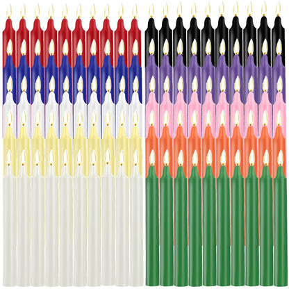 100 Pack Multicolor Spell Chime Candles – Premium Mini Unscented Taper Candles for Rituals, Prayer, Meditation, Altar, Spells – 4" Tall – Ideal for Witches & Spiritual Practices
