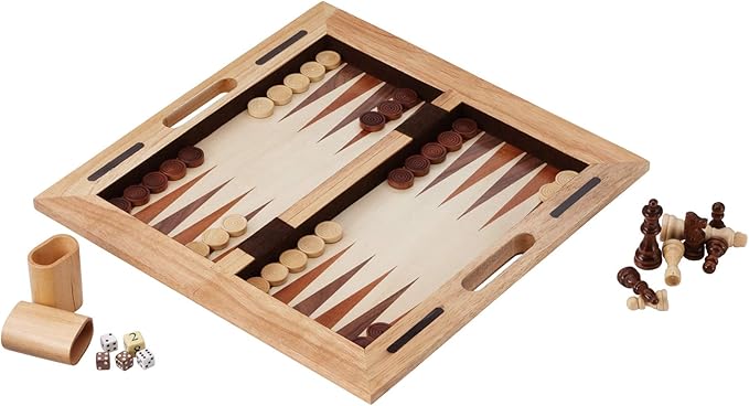 Mainstreet Classics by GLD Products Dutchman 3-in-1 Combo Folding Board Game SetBrown11-15 inches55-0202