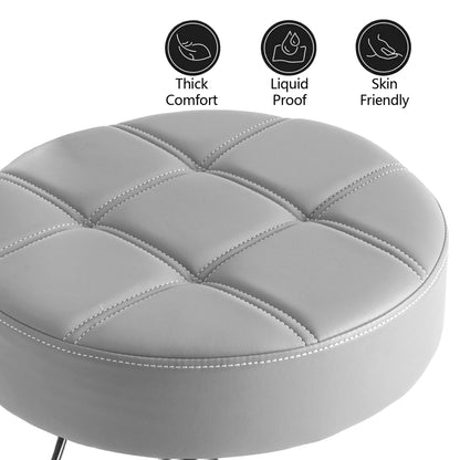 CoVibrant Lockable Rolling Stool with Noiseless Rubber Wheels & Footrest - Adjustable Swivel Stool Chair for Kitchen, Medical, Workshop, Salon, Tattoo, Office (Grey, 20"-27")