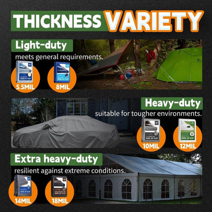 RAINDEWAY 15x30 Feet Super Heavy Duty 18 Mil Brown Poly Tarp Cover, UV Resistant, Weatherproof, Multipurpose Waterproof Poly Tarp with Grommets and Reinforced Edges
