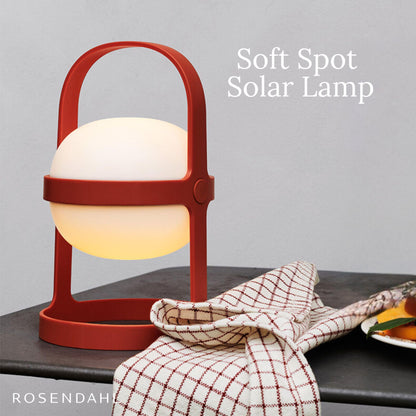 Rosendahl Soft Spot Solar Circular Lantern - 9.8 in., Elegant & Durable Solar-Powered Lantern with Rechargeable USB, Ideal for Indoor and Outdoor Use, Cozy Home Lighting and Decor (Terracotta)