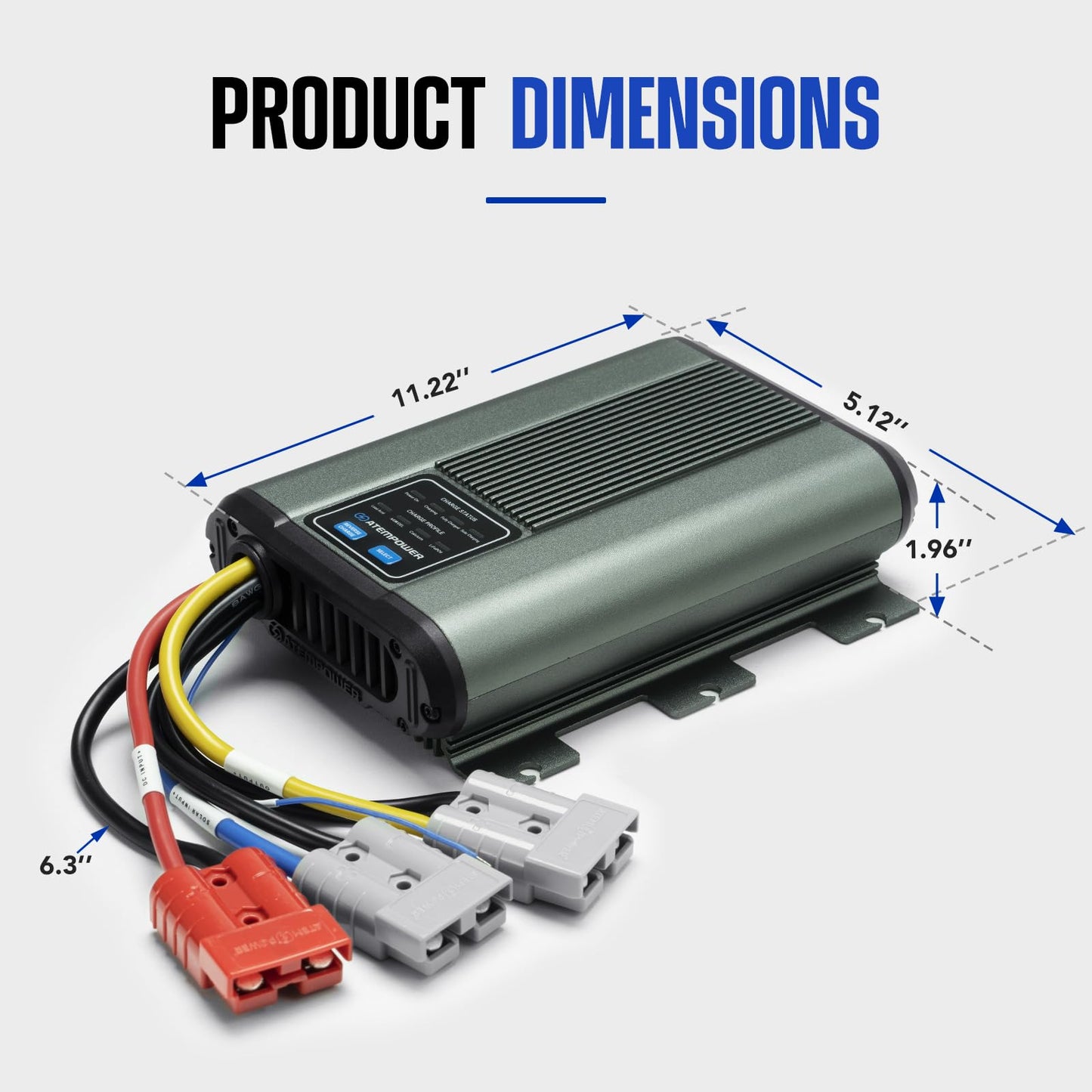 ATEM POWER 25A 12V DC to DC Battery Charger with Anderson Plug Reverse Charge MPPT for AGM, Gel, Calcium, Lead Acid, LiFePO4 Batteries of 4WDs, RVs, Campers, Trailers Multi-Protection On-Board Charger