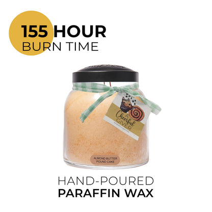 A Cheerful Giver - Almond Butter Pound Cake - 34oz Papa Scented Candle Jar with Lid - Keepers of the Light - 155 Hours of Burn Time, Gift for Women, Brown