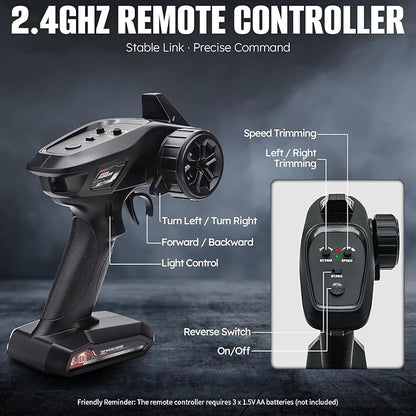 1:16 Scale All Terrain RC Cars High Speed Fast RC Car Max 45km/h 4WD Electric Vehicle Remote Control Monster Truck with 2 1500mAh Batteries2.4GHz 4X4 Off-Road RC Drift Car for Kids Boys Adults