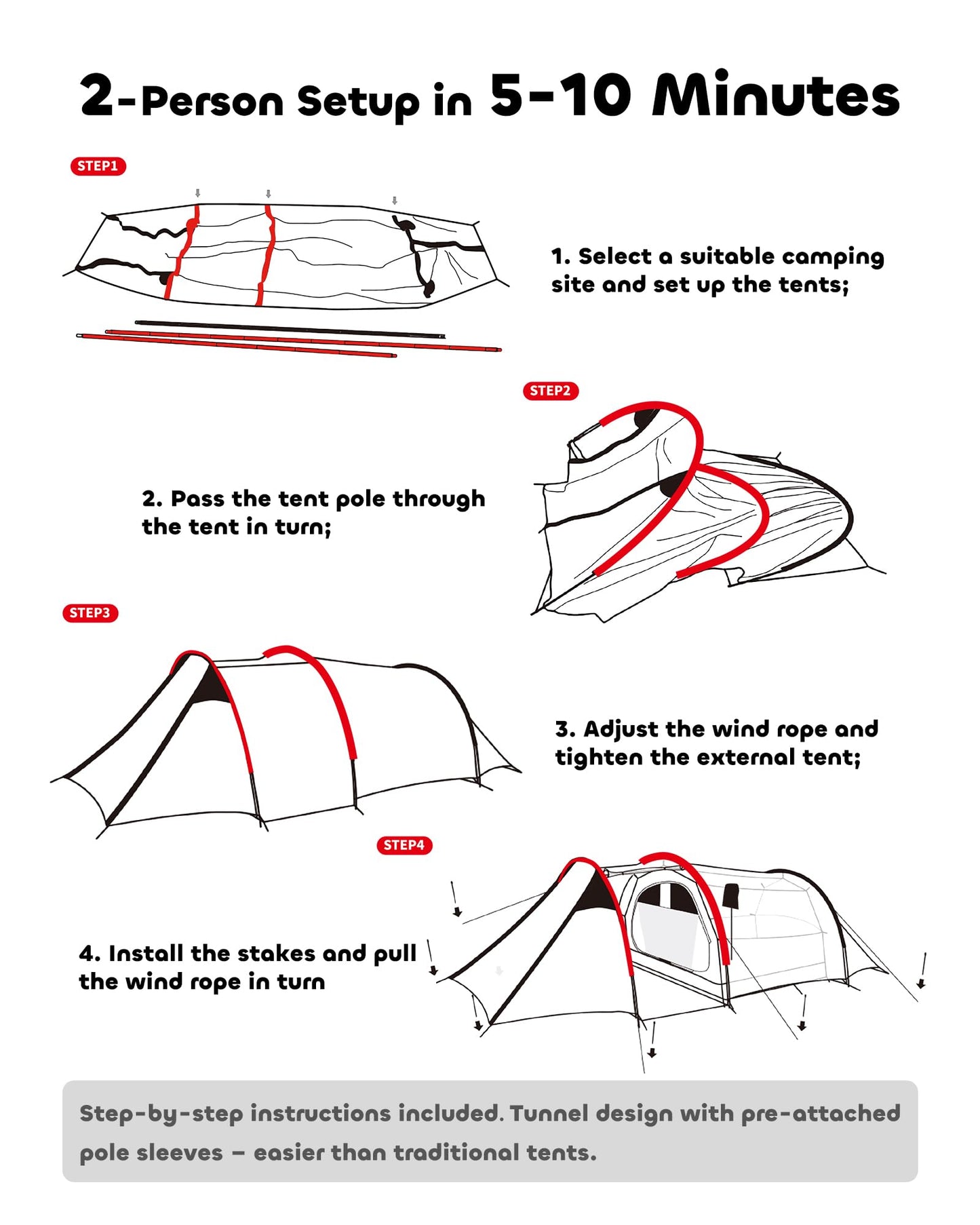 2 Person Camping Tent Motorcycle Tent Waterproof Instant Family Tents Lightweight Motorcycle Storage Shelter for for Backpacking Hiking Easy Setup
