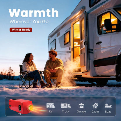 OBAKL Diesel Heater 5KW, Aluminum Housing, Diesel Air Heater 12V High Altitude, Parking Heater with Talking LCD Controller & 15L Tank for Trucks, Campers, RVs, and Boats