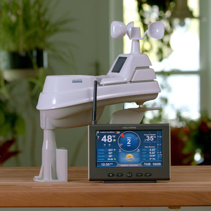 AcuRite Iris Weather Station with Rain Gauge and Wind Speed/Direction, Indoor Outdoor Thermometer Wireless Outdoor Sensor for Temperature and Humidity, and HD Display with Built-In Barometer (01535M)
