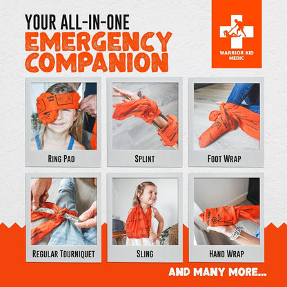 Medic Multi-Tool First Aid Triangular Bandage for Splint, Sprain and Broken Bones Support, 36.6" x 36.6" x 53.9" 100% Cotton, 10-Pack