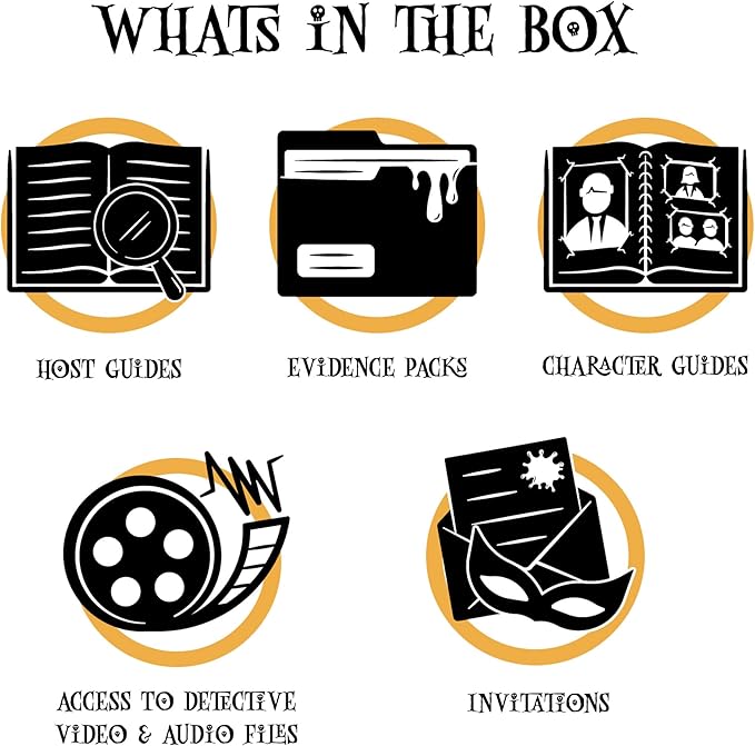 Masters of Mystery 1980s / 80s Murder Mystery Dinner Party Game – Retro Whodunnit Party Game for Adults – 4–20 Players