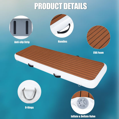 LOSKIA Inflatable Gangway for Yachts & Boats, Extra Width and Durable Dock Gangway with Non-Slip Surface, Portable and Space-Saving Floating Platform Connecting the Yachts and the Docks