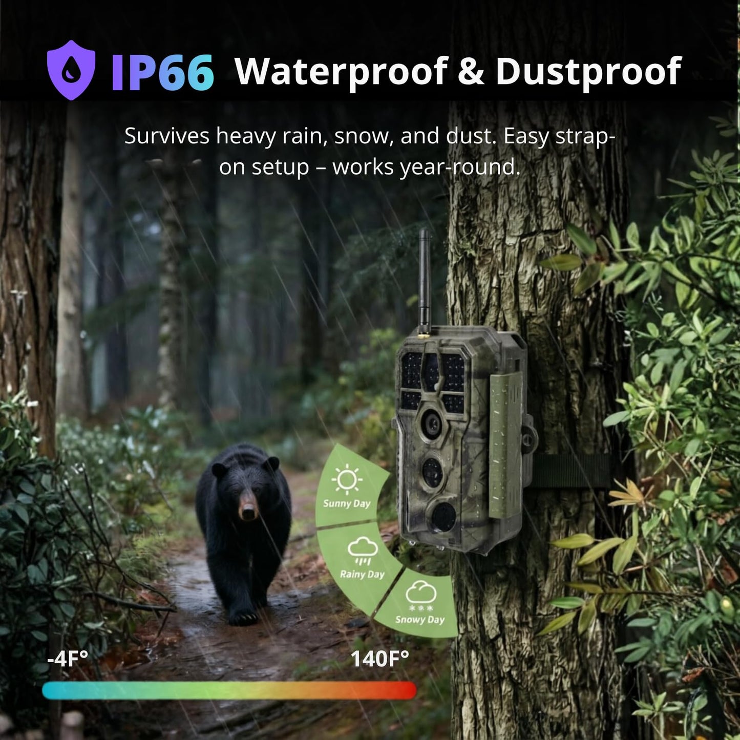 BLAZEVIDEO 2-Pack WiFi Trail Camera 64MP 1296P with Audio, 3 PIR Motion Activated 0.1s Trigger & 120° Wide-Angle Detection, 100ft 940nm No-Glow Night Vision, IP66 Waterproof Game Cam for Wildlife