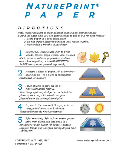 Nature Print Paper - NPP40 Sun Activated, 5 x 7 Inches, Pack of 40 - 1006385