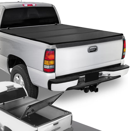 DNA MOTORING New Upgrade Truck Bed Top Hard Solid Tri-Fold Tonneau Cover Compatible with 99-06 Silverado Sierra 1500-3500 & HD / 2007 Silverado Sierra 1500-3500 & HD Classic 6-1/2' Beds, TTC-HARD-033