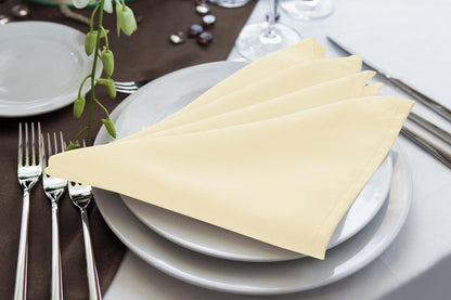 Utopia Home Ivory Cloth Napkins (12 Pack, 20x20 Inches), Ideal Dinner Napkins for Party, Wedding and Lunch/Dinner