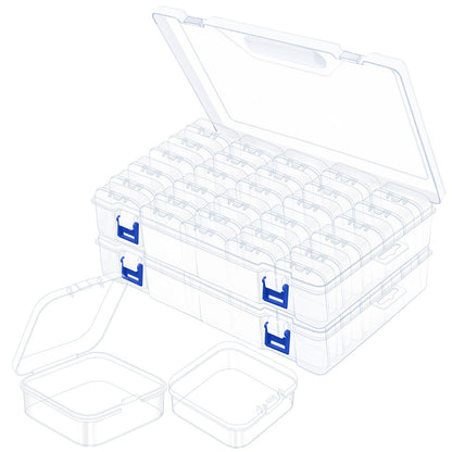 FDKYOEK 92 PCS Bead Organizer Box, Plastic Bead Storage Containers, Clear Beads Case Storage Organizer for Jewelry Making Small Craft Diamond Art Accessories