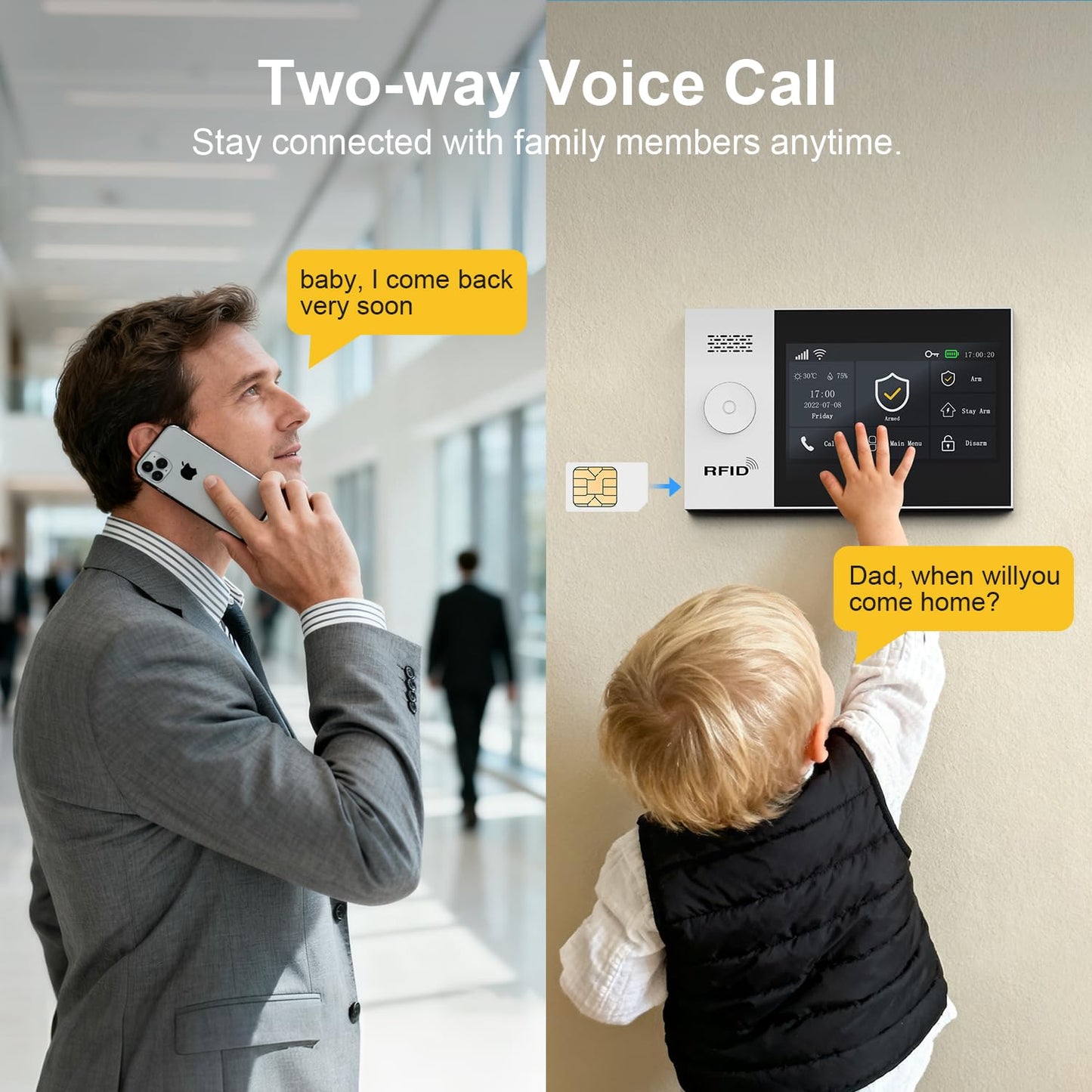 Wireless Alarm System for Home Security,4.3in Touch Screen 24PcsWiFi+GSM/4G Door/Window Home Security System,APP Control,SOSButton,Remotes,Compatible with Alexa,Real-Time Alert & App Control