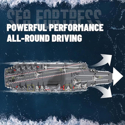 RC Boats 2.4G Remote Control Warship Battleship Aircraft Carrier for Adults and Teens 20KMH High Speed Remote Control Militaryship DIY Battleship for Pool &amp Lake (2 Batteries)