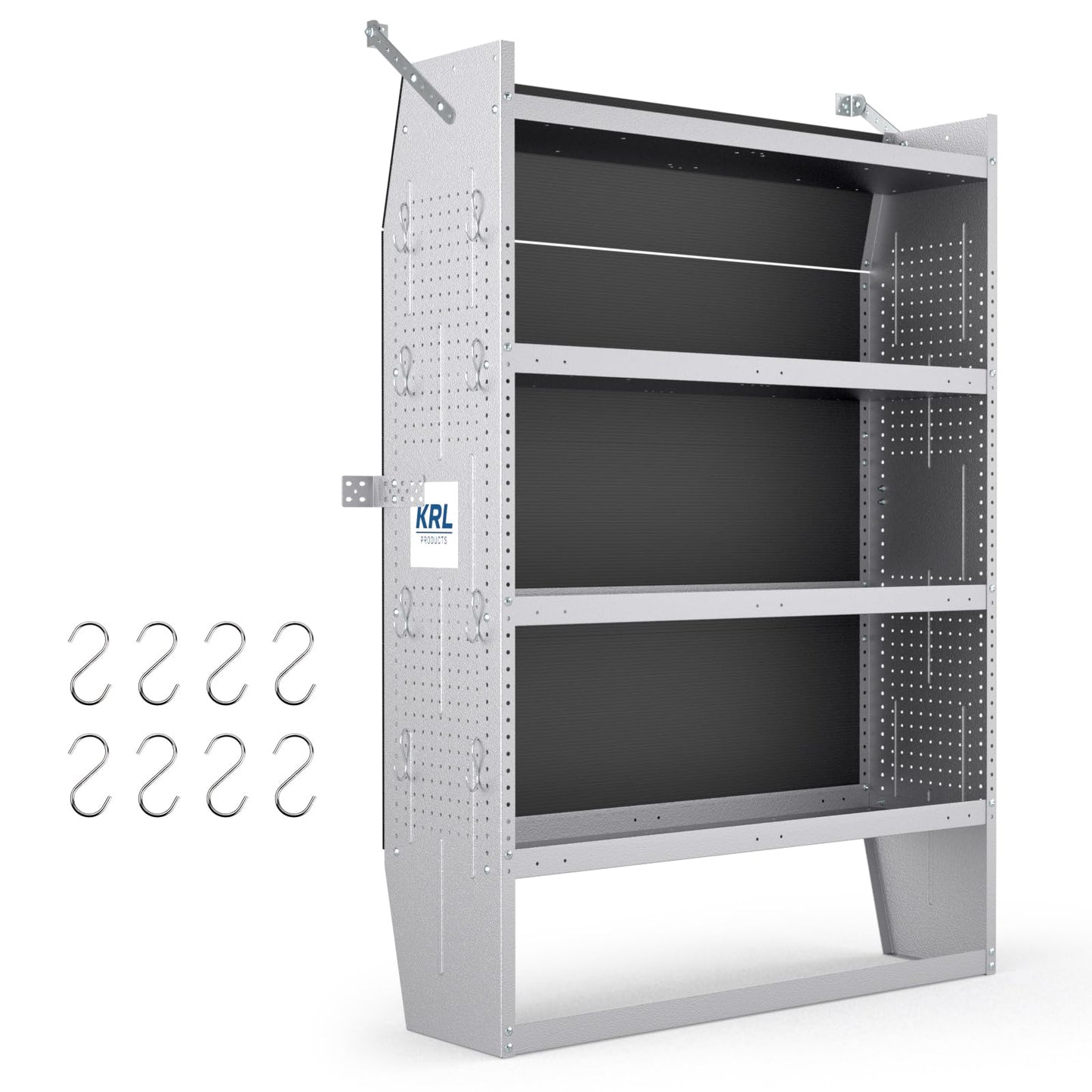 KRL Products SV-4260 Steel Mid/High Roof Van Shelving Storage System Fits Transit, NV, Promaster and Sprinter, Van Shelving Units, 42''W * 60''H * 13''D