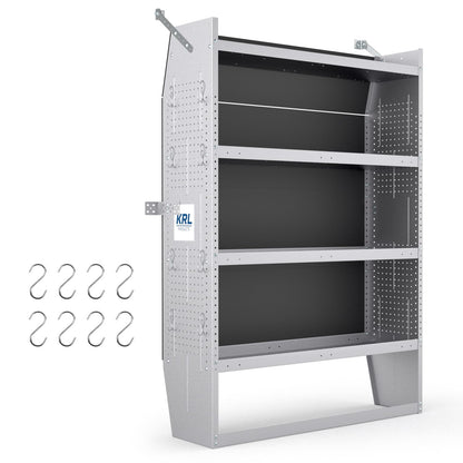 KRL Products SV-4260 Steel Mid/High Roof Van Shelving Storage System Fits Transit, NV, Promaster and Sprinter, Van Shelving Units, 42''W * 60''H * 13''D