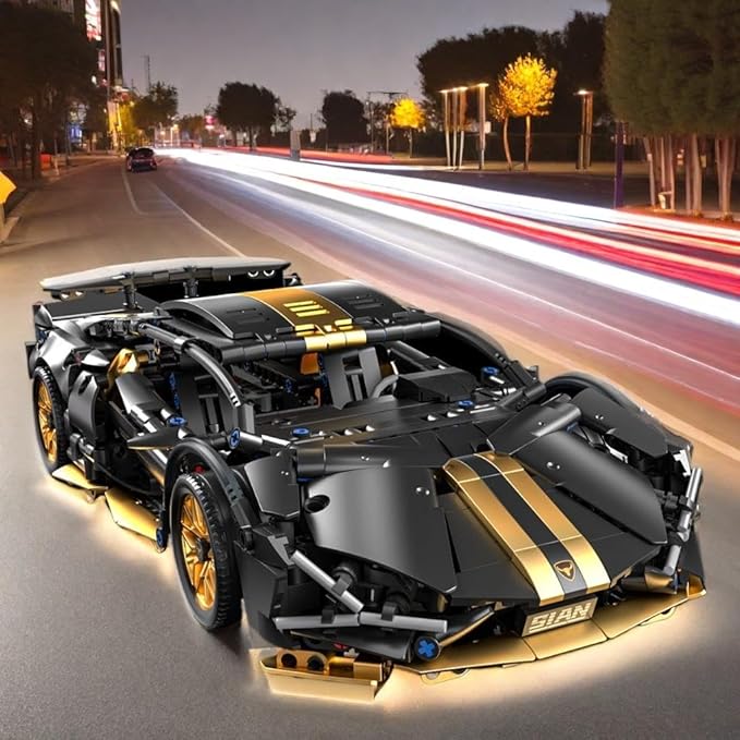 Sport Race Car Building Block Sets for Adults Boys1:14 Technical Remote Control APP Supercar Toys Kits with LED Lights Collectible MOC Contruction for Teens Age 8-12 8-1414+
