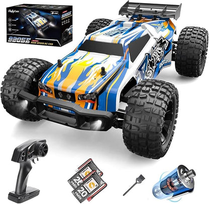 Holyton 1:10 Large High Speed Remote Control Car with LED Shell Lights 48+ KM/H 4WD Offroad Monster Truck for Adults &amp Kids Hobby RC Truck Vehicle 2 Battery Crawler Toy Gift for Boy