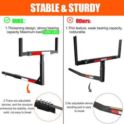 TRUSOON Upgrade Truck Bed Extender Hitch Mount, 2-in-1 Adjustable Kayak Hitch Extender, Heavy Duty Steel and 1000 lbs Load Capacity with Hitch Tightener Anti Rattle Stabilizer for Canoe, Lumber