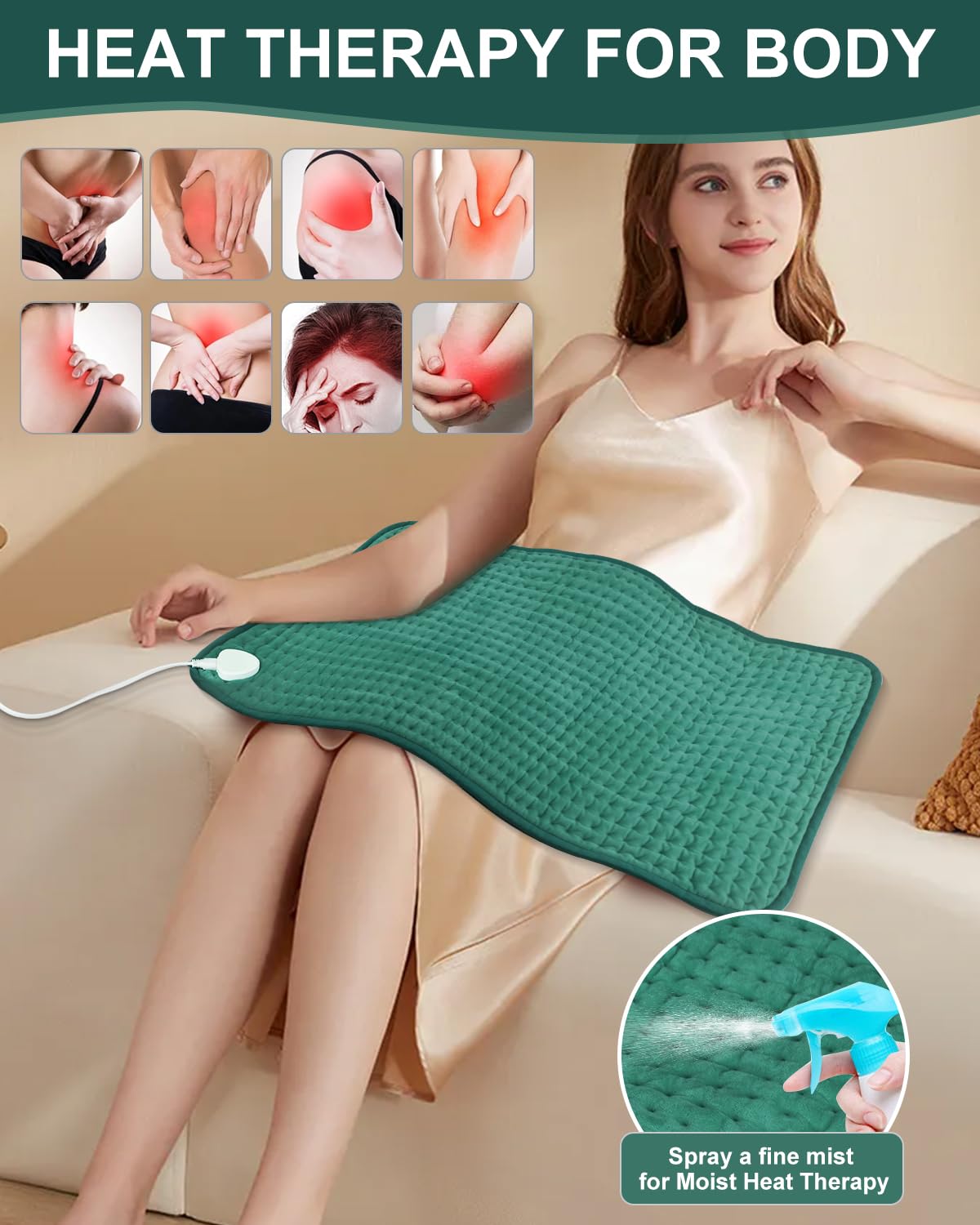 Large Heating Pad for Back 33"x17" Fathers Day Dad Gifts Electric Heating Pad XXL for Neck and Shoulders Pain Relief Moist Dry Heat, 9 Adjustable Heat, Auto Shut-Off Timer, Gifts for Dad Mom